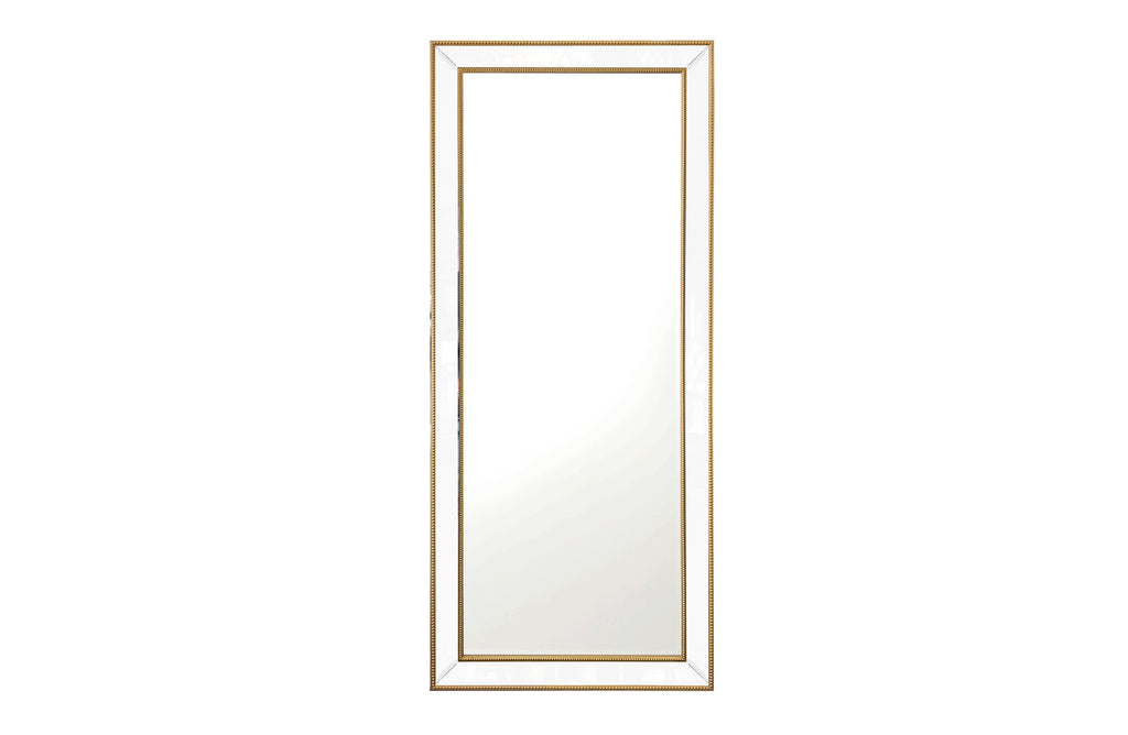 Gold Beaded Framed Mirror 70x170cm