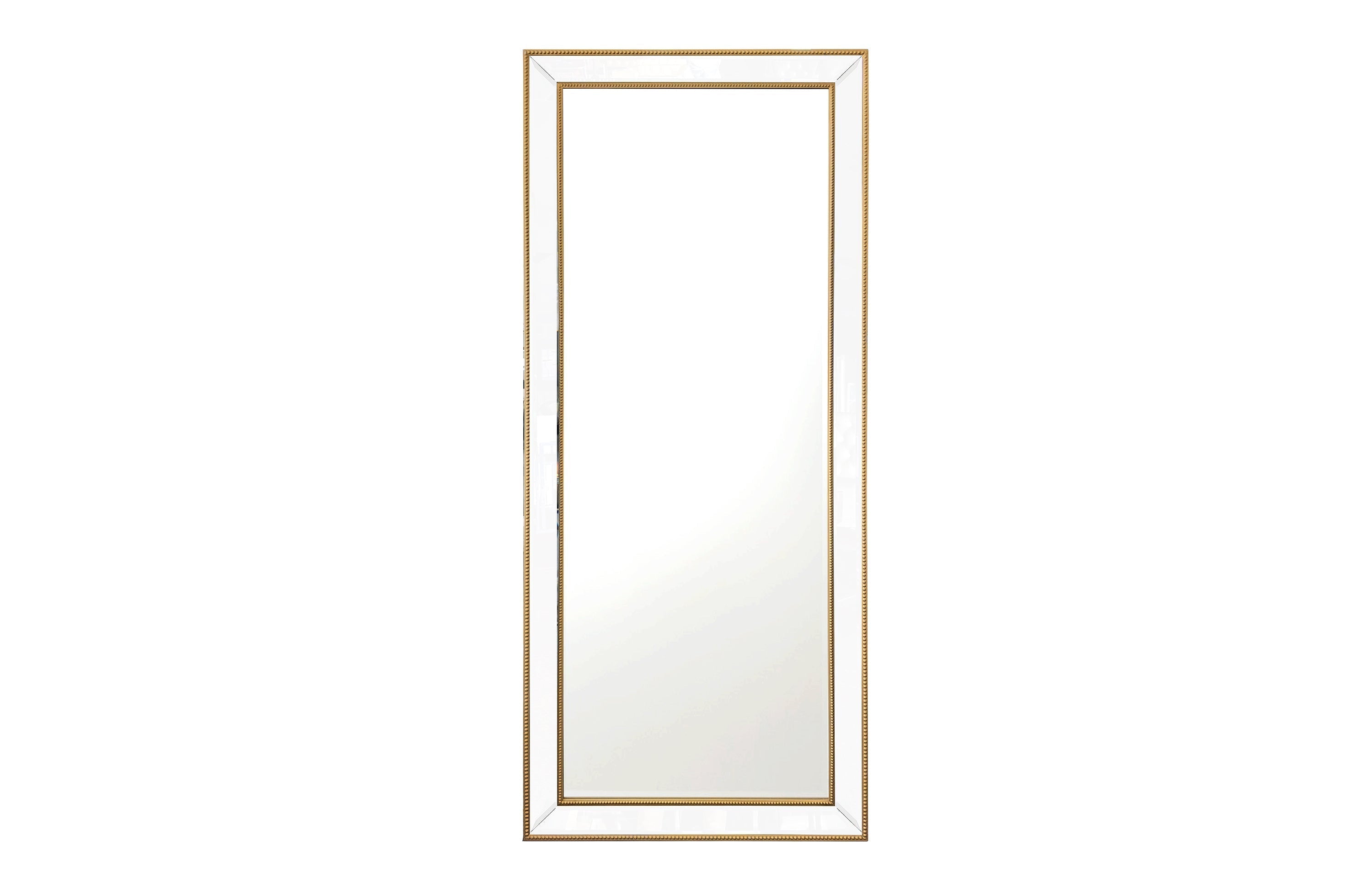 Gold Beaded Framed Mirror 70x170cm