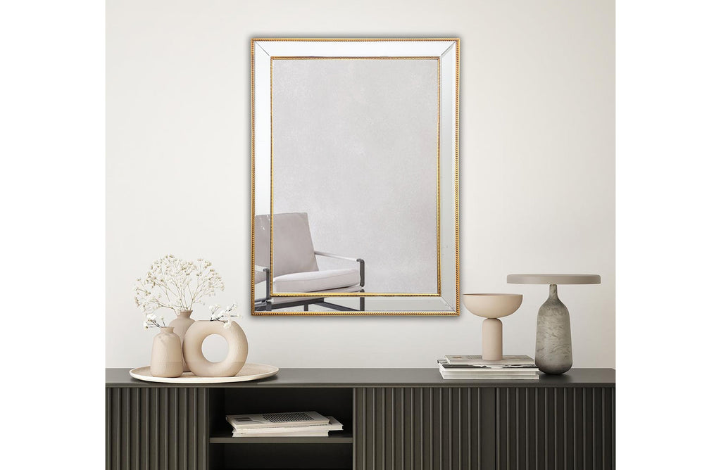 Gold Beaded Framed Mirror 80x110cm