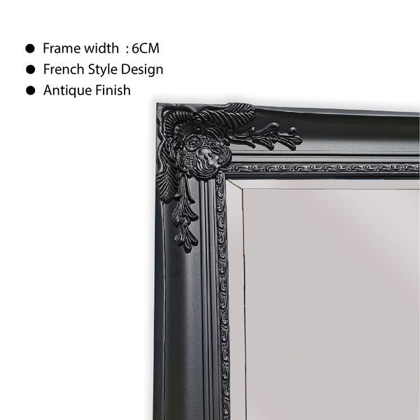 French Provincial Ornate Mirror - Black