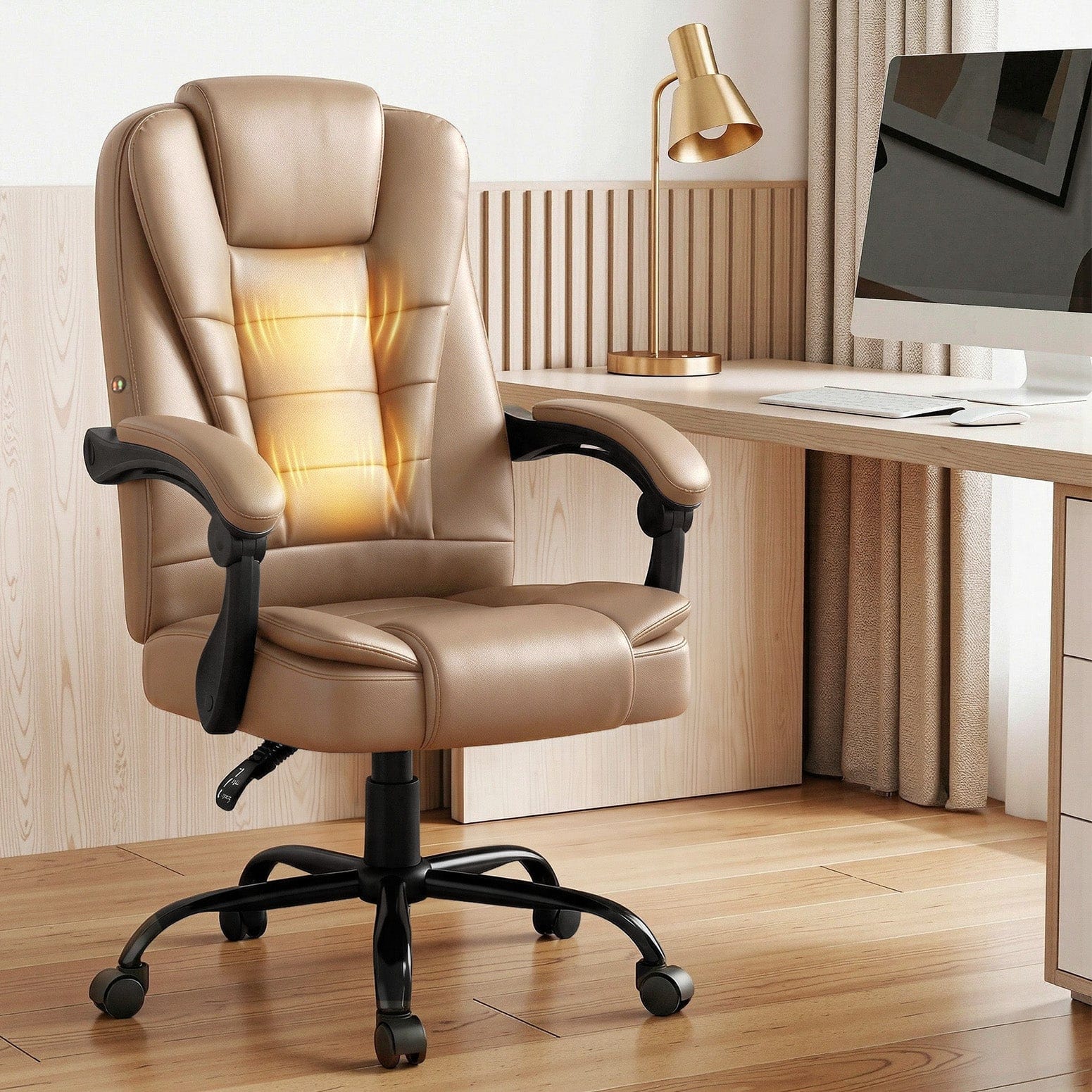2-Point Massage Office Chair - Espresso