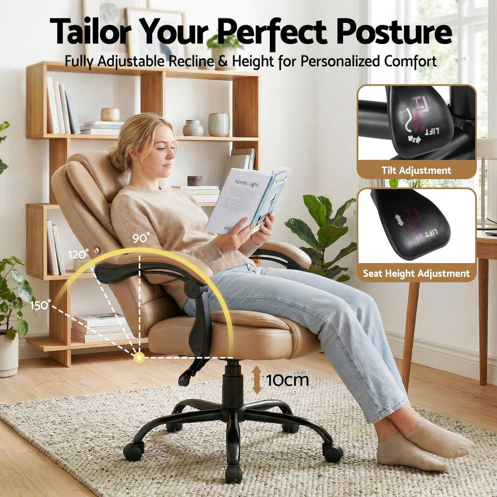 2-Point Massage Office Chair - Espresso
