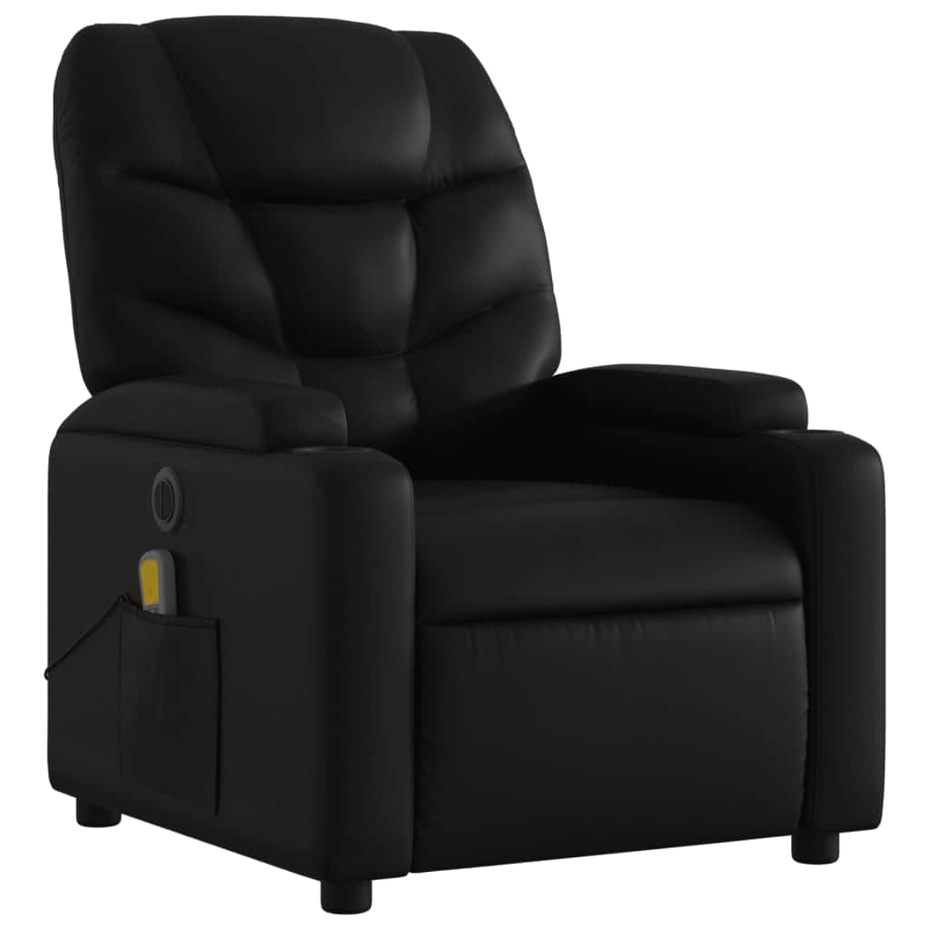 Electric Massage Recliner Chair - Black Faux Leather