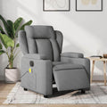Electric Massage Recliner Chair - Grey/Black Fabric