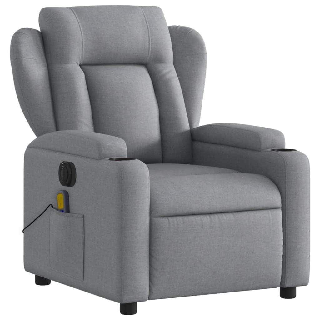 Electric Massage Recliner Chair - Grey/Black Fabric