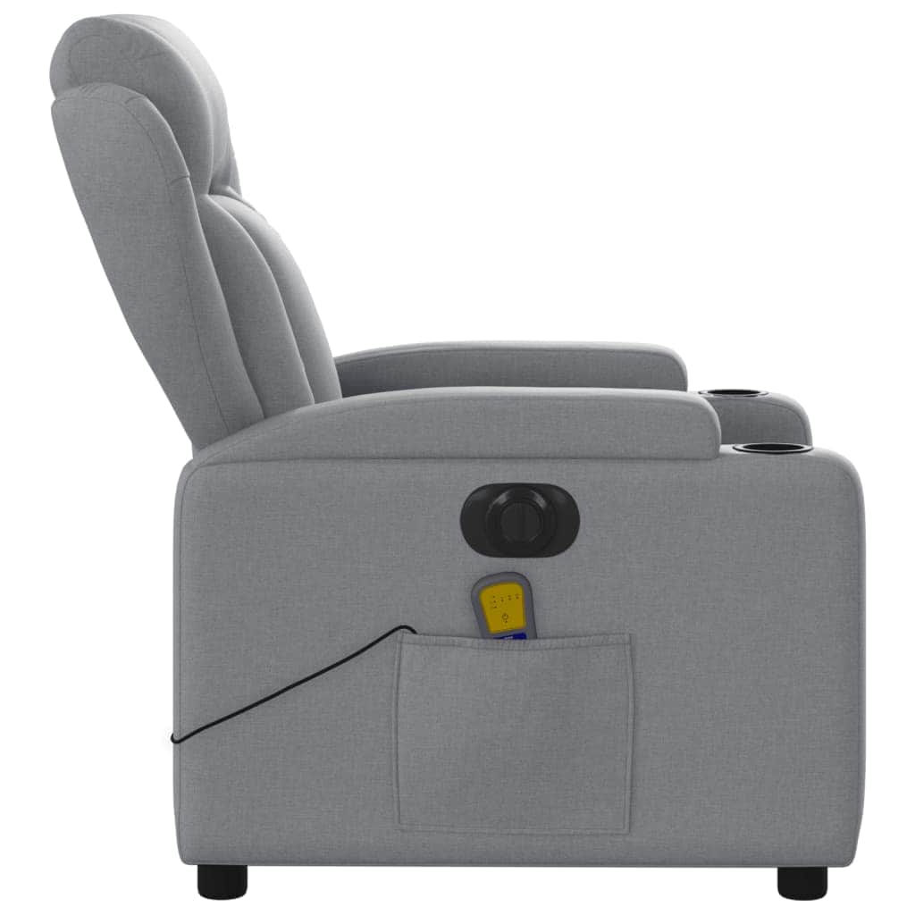 Electric Massage Recliner Chair - Grey/Black Fabric