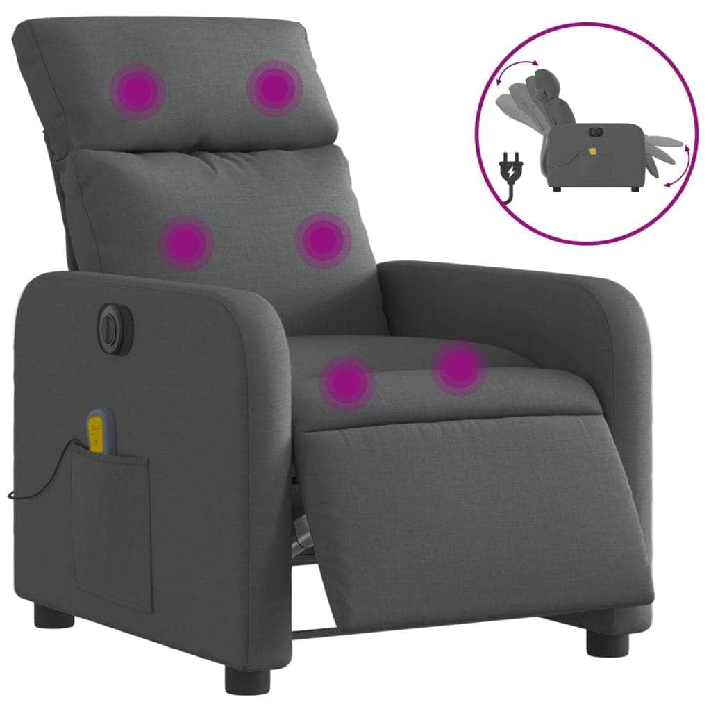 Electric Massage Recliner Chair - Dark Grey