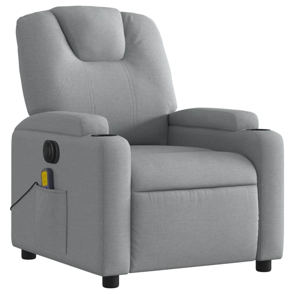Electric Massage Recliner Chair - Grey Fabric