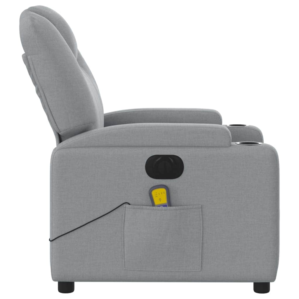 Electric Massage Recliner Chair - Grey Fabric