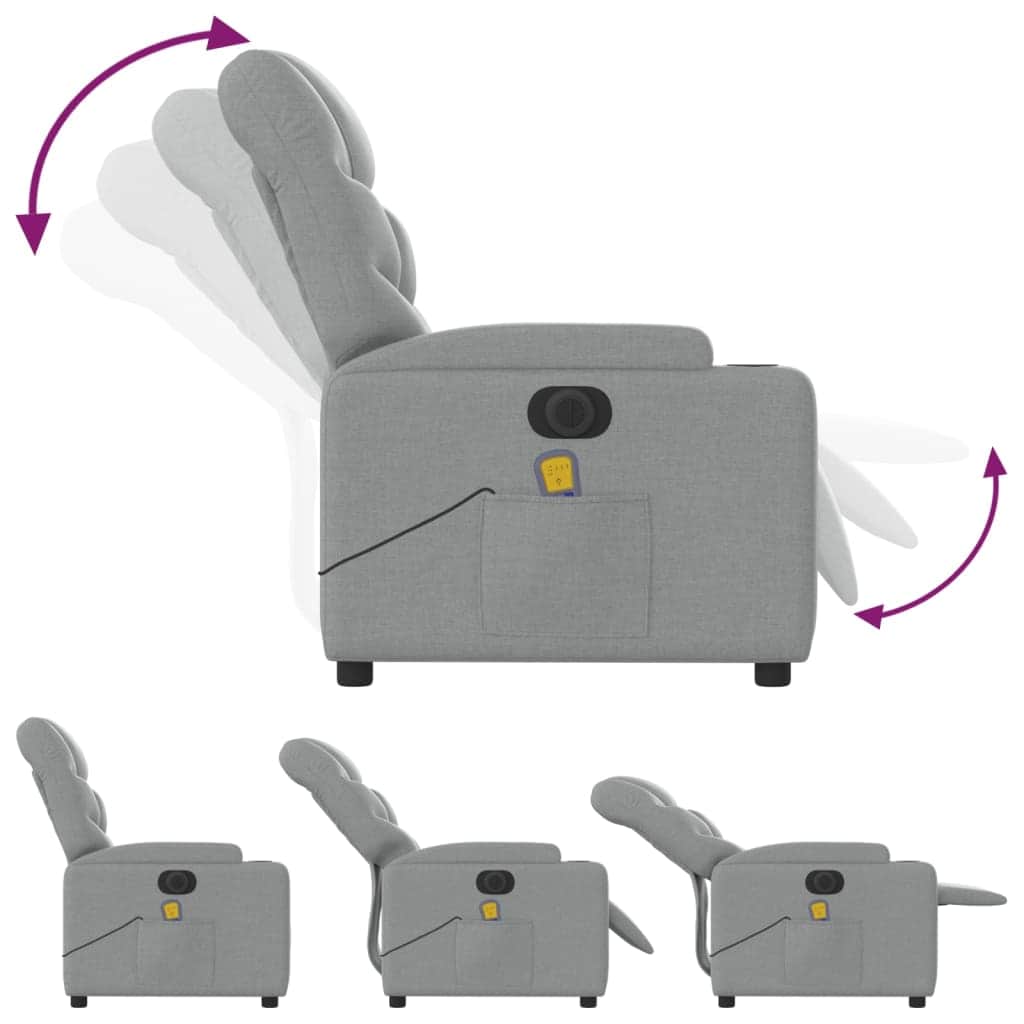 Electric Massage Recliner Chair - Fabric, 3 Colours