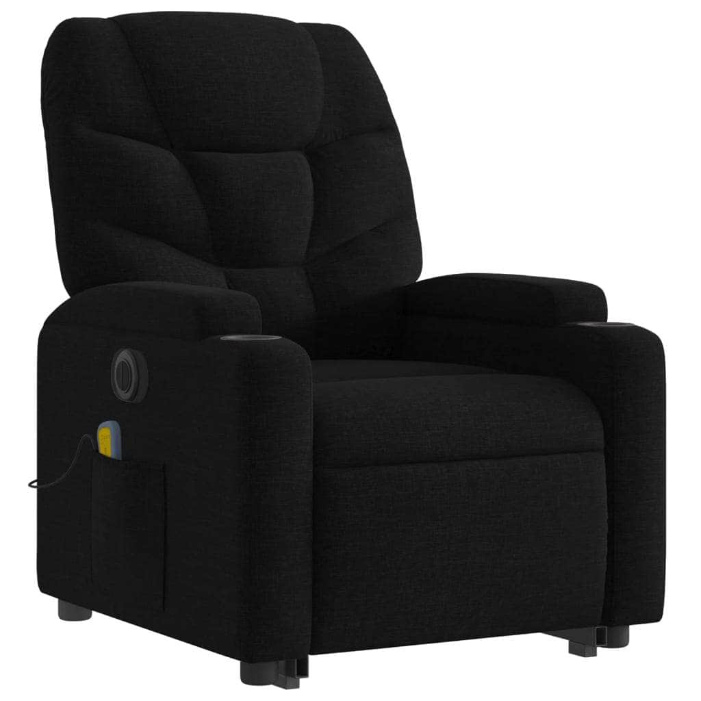 Electric Stand-Up Massage Recliner - Black Fabric