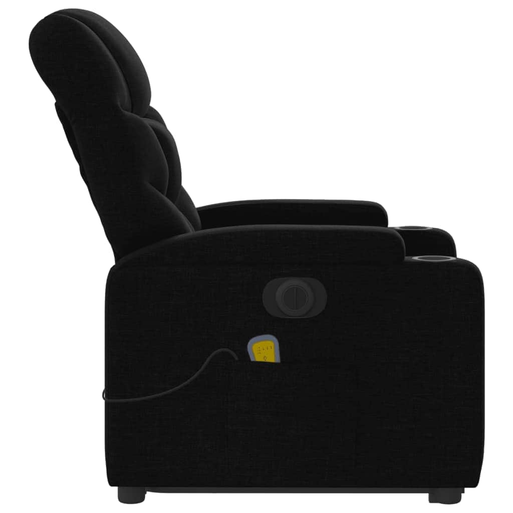 Electric Stand-Up Massage Recliner - Black Fabric