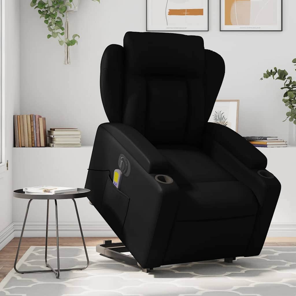 Electric Stand-Up Massage Recliner - Faux Leather