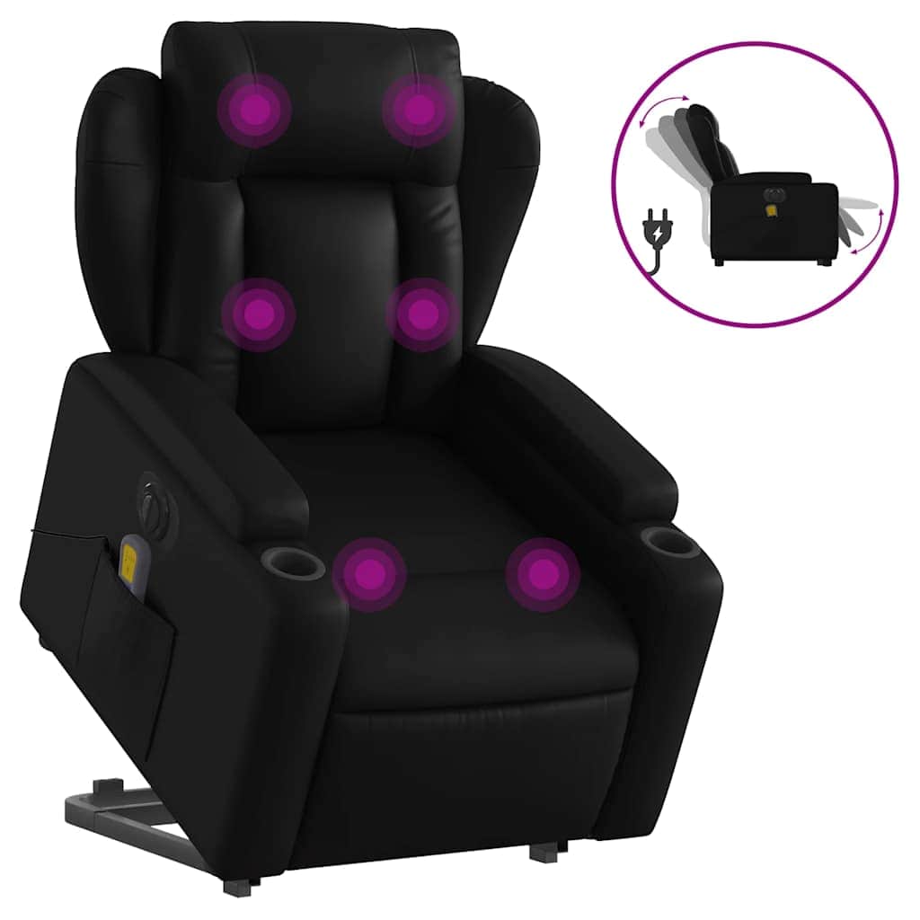 Electric Stand-Up Massage Recliner - Faux Leather