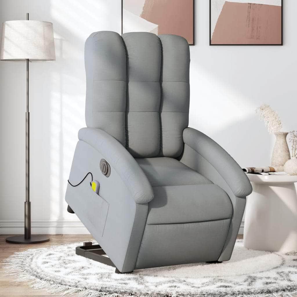 Electric Stand-Up Massage Recliner - Light Grey