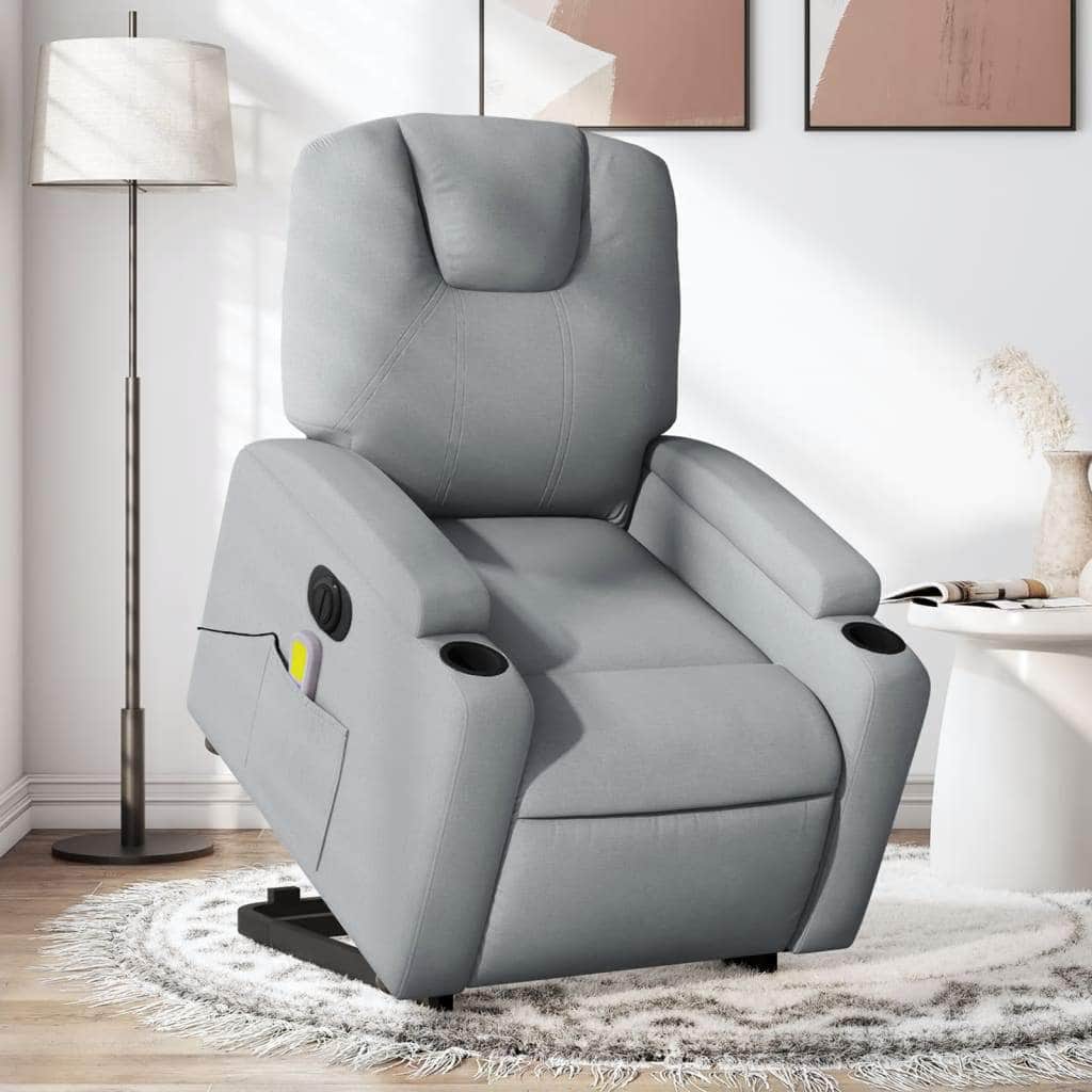 Electric Standing Massage Recliner - Light Grey