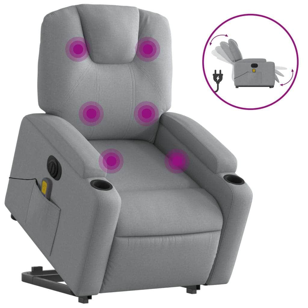 Electric Standing Massage Recliner - Light Grey
