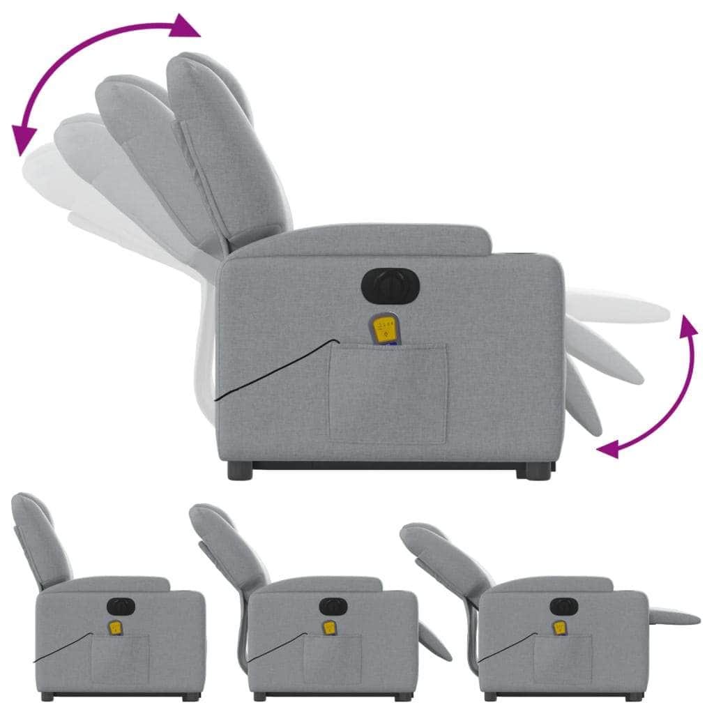 Electric Standing Massage Recliner - Light Grey