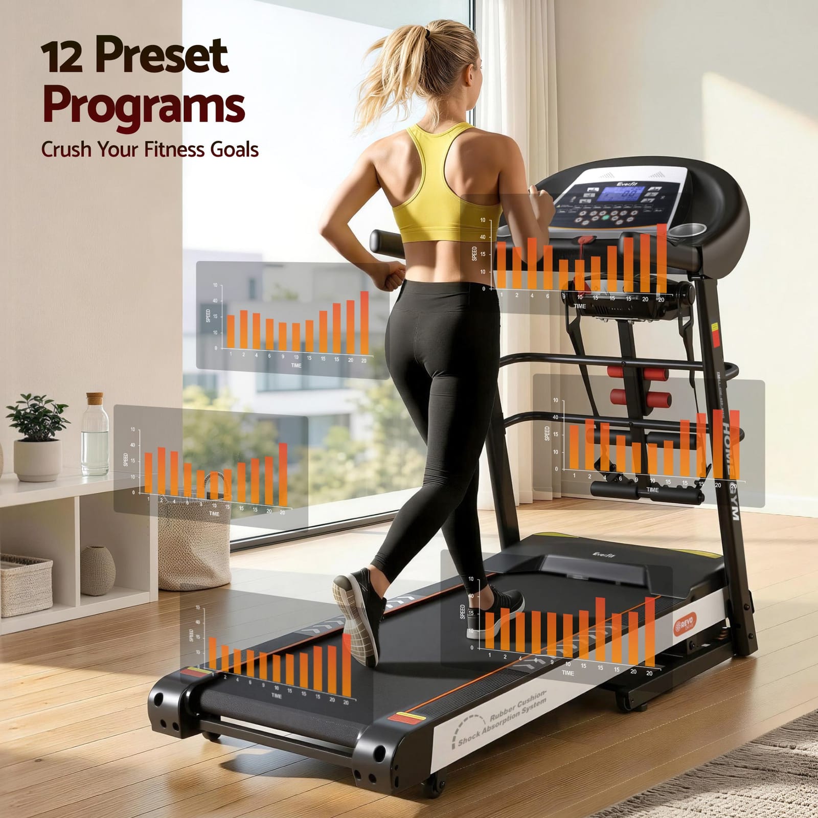 Electric Treadmill with Massage Belt 450mm