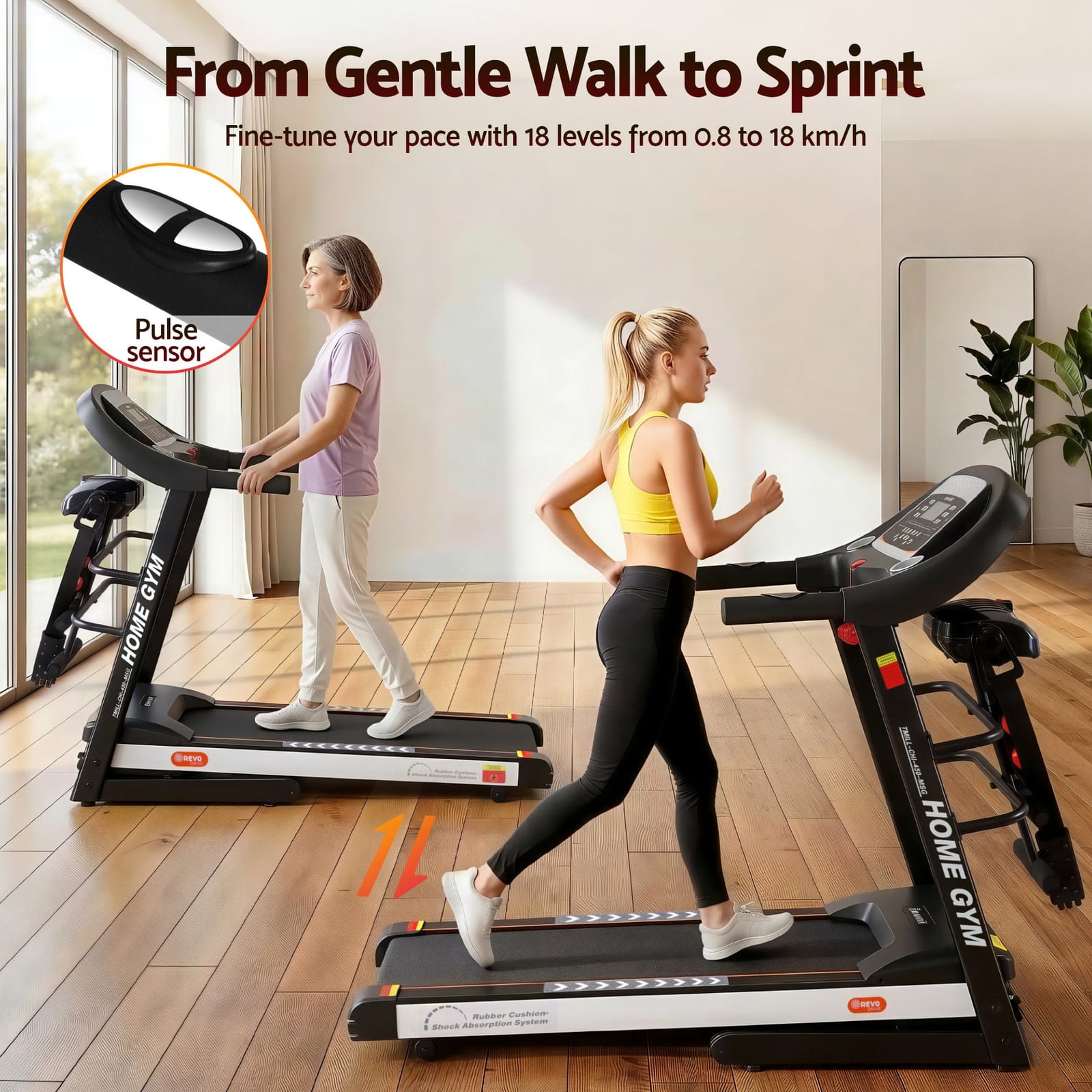 Electric Treadmill with Massage Belt 450mm