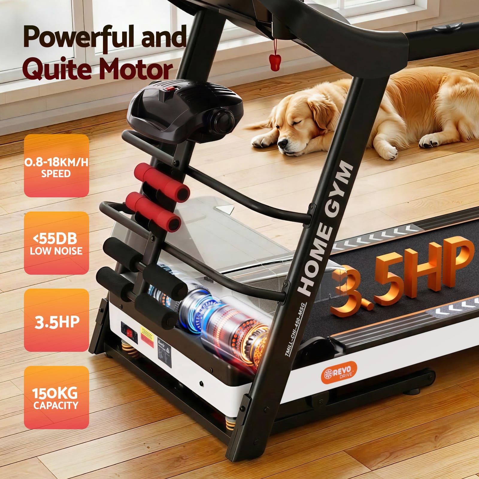 Electric Treadmill with Massage Belt 450mm