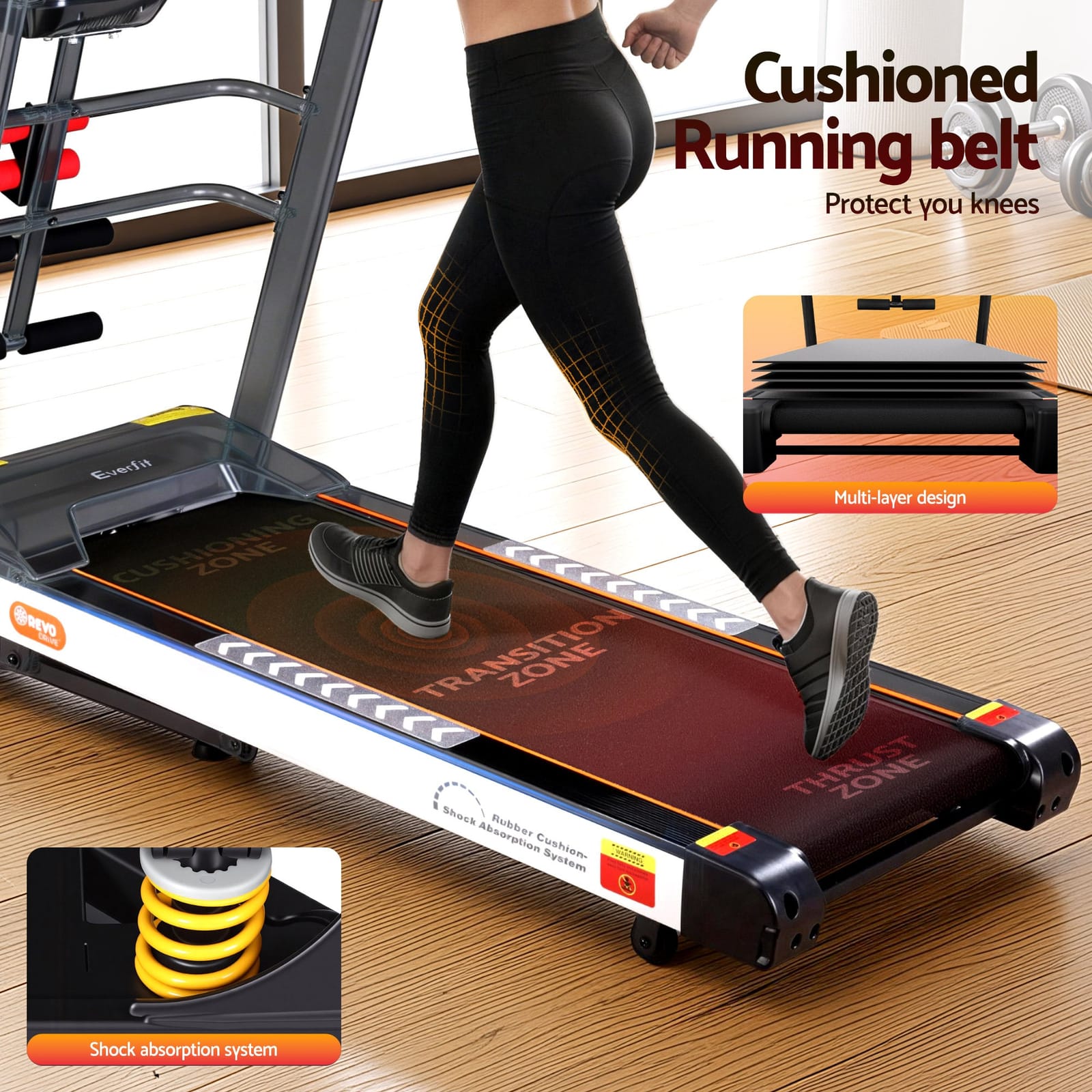 Electric Treadmill with Massage Belt 450mm