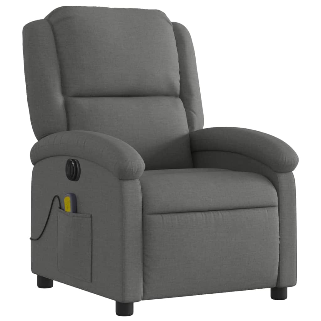 Electric Massage Recliner Chair - Dark Grey Fabric