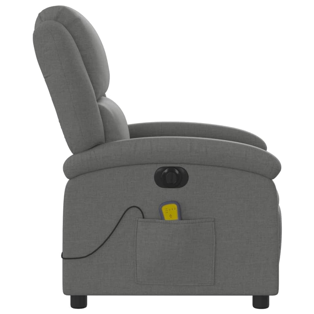 Electric Massage Recliner Chair - Dark Grey Fabric
