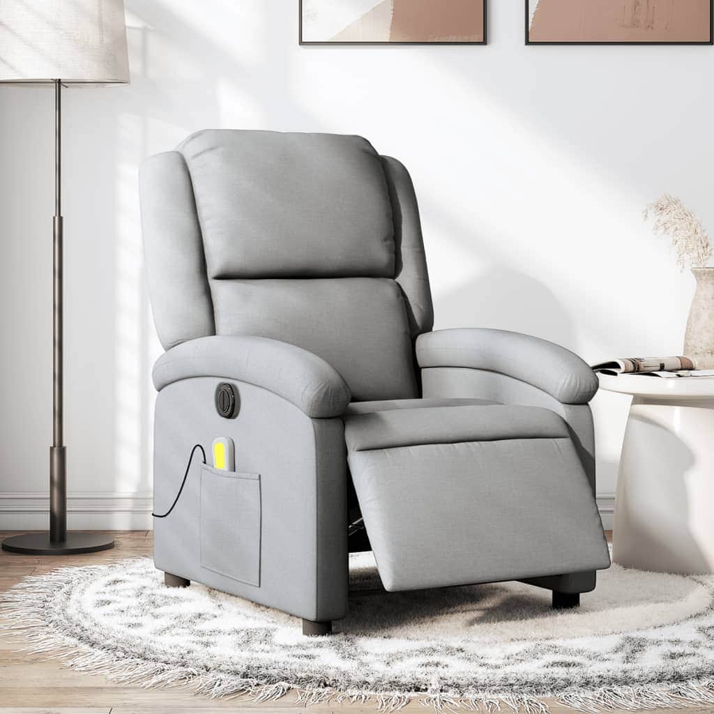 Electric Massage Recliner Chair - Dark Grey Fabric