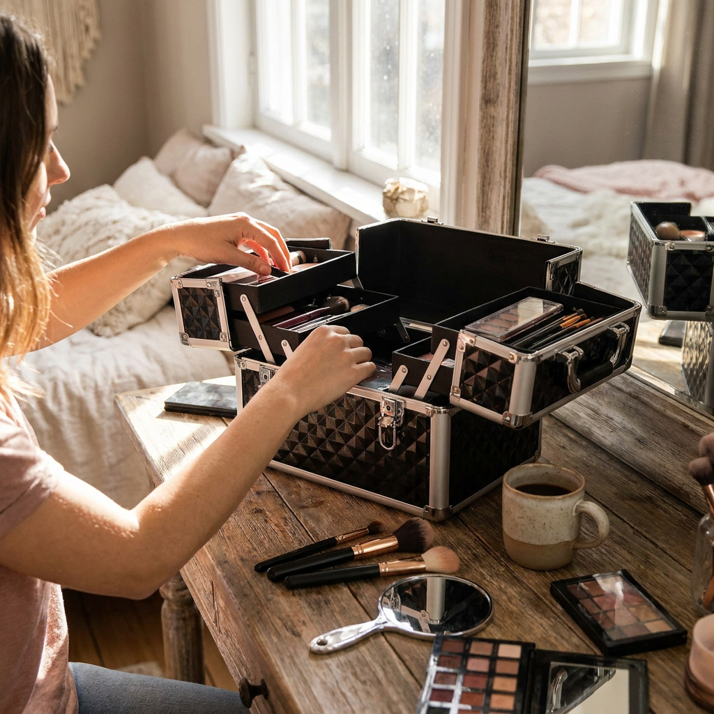 Portable Cosmetic Beauty Makeup Case lifestyle