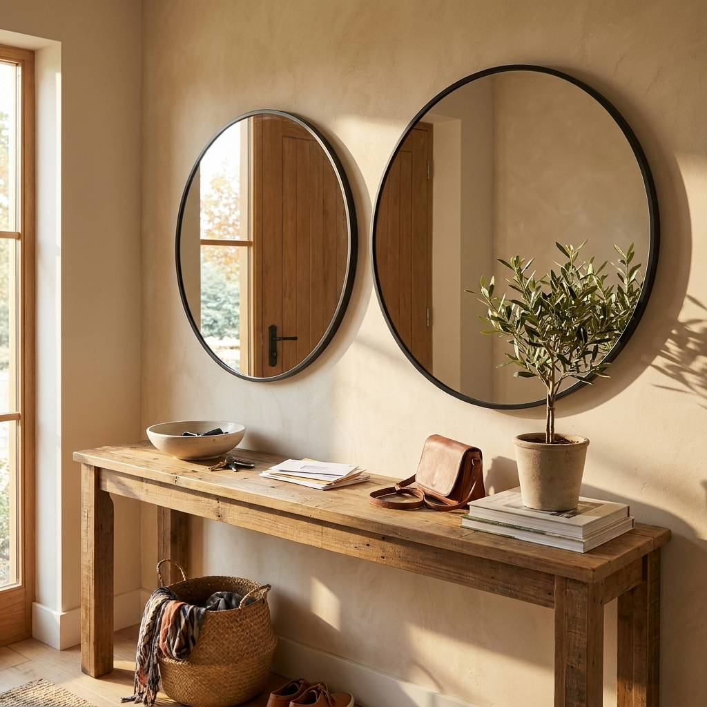 Round Wall Mirrors Set of 2 lifestyle