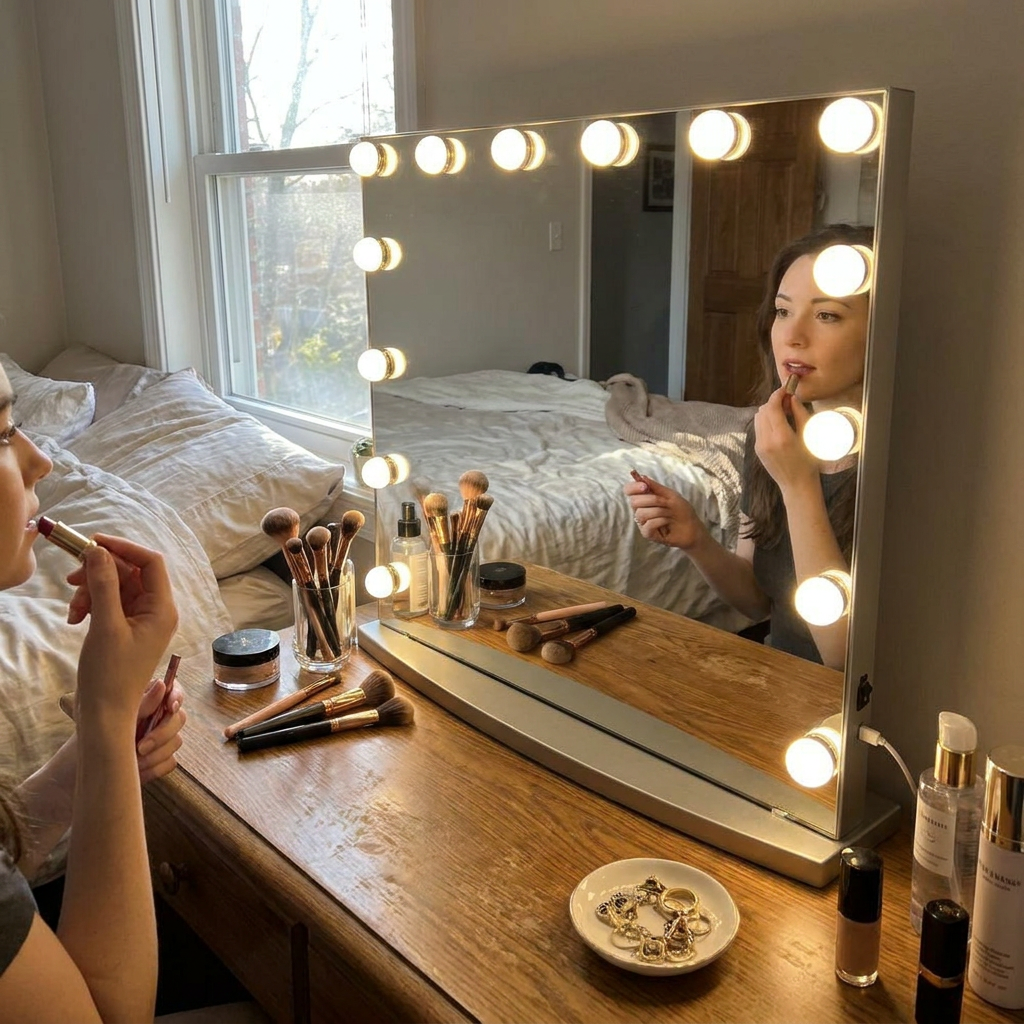 Bluetooth Makeup Mirror 58x46cm lifestyle