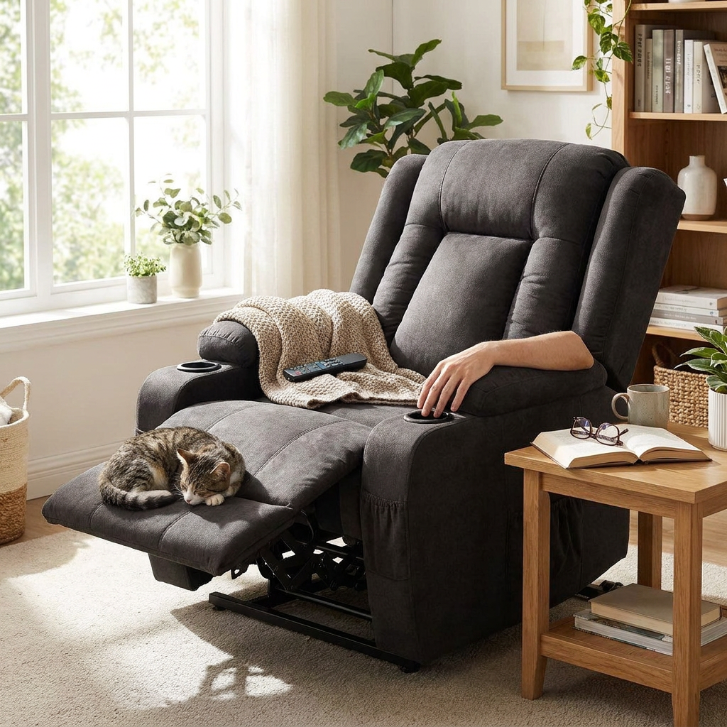 Recliner Chair Velvet Rukwa lifestyle