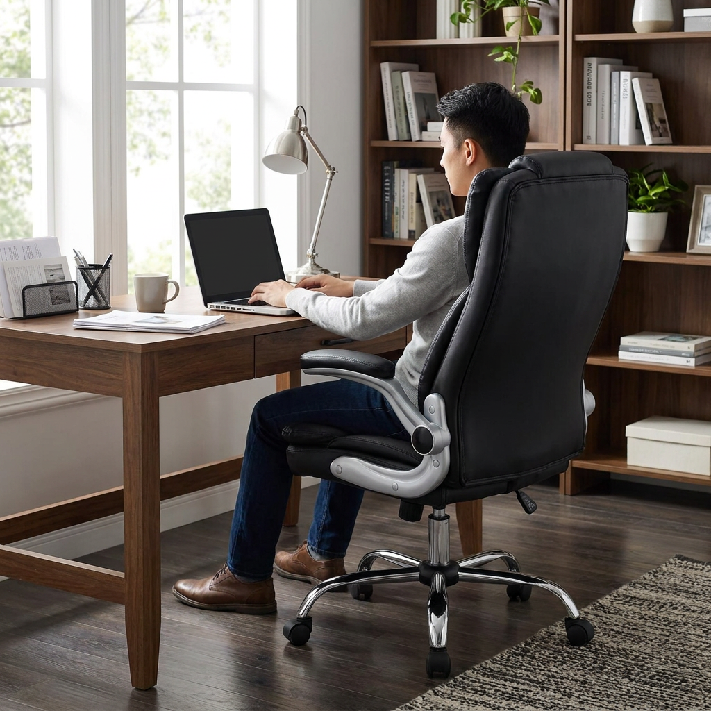 8 Point Massage Office Chair Black lifestyle