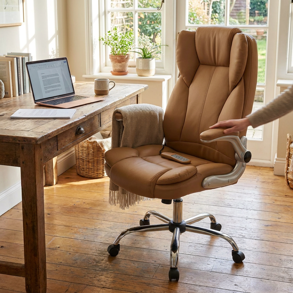 8 Point Massage Office Chair Espresso lifestyle
