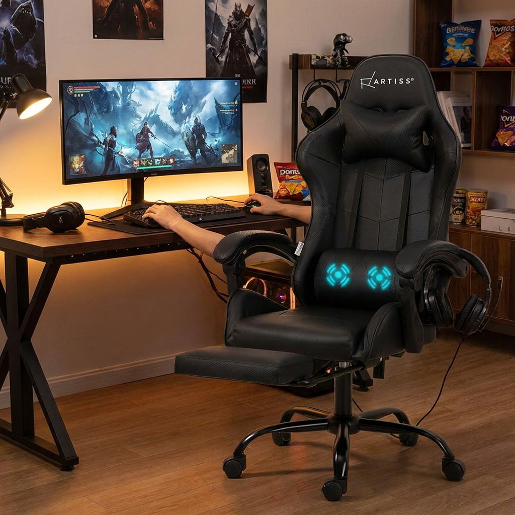 2 Point Gaming Office Chair Black lifestyle