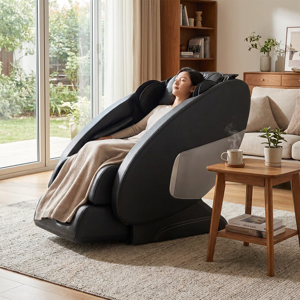 Electric Massage Chair Black Sofa lifestyle