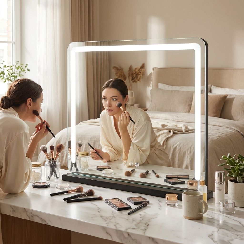 Makeup Mirror 60x50cm Black lifestyle