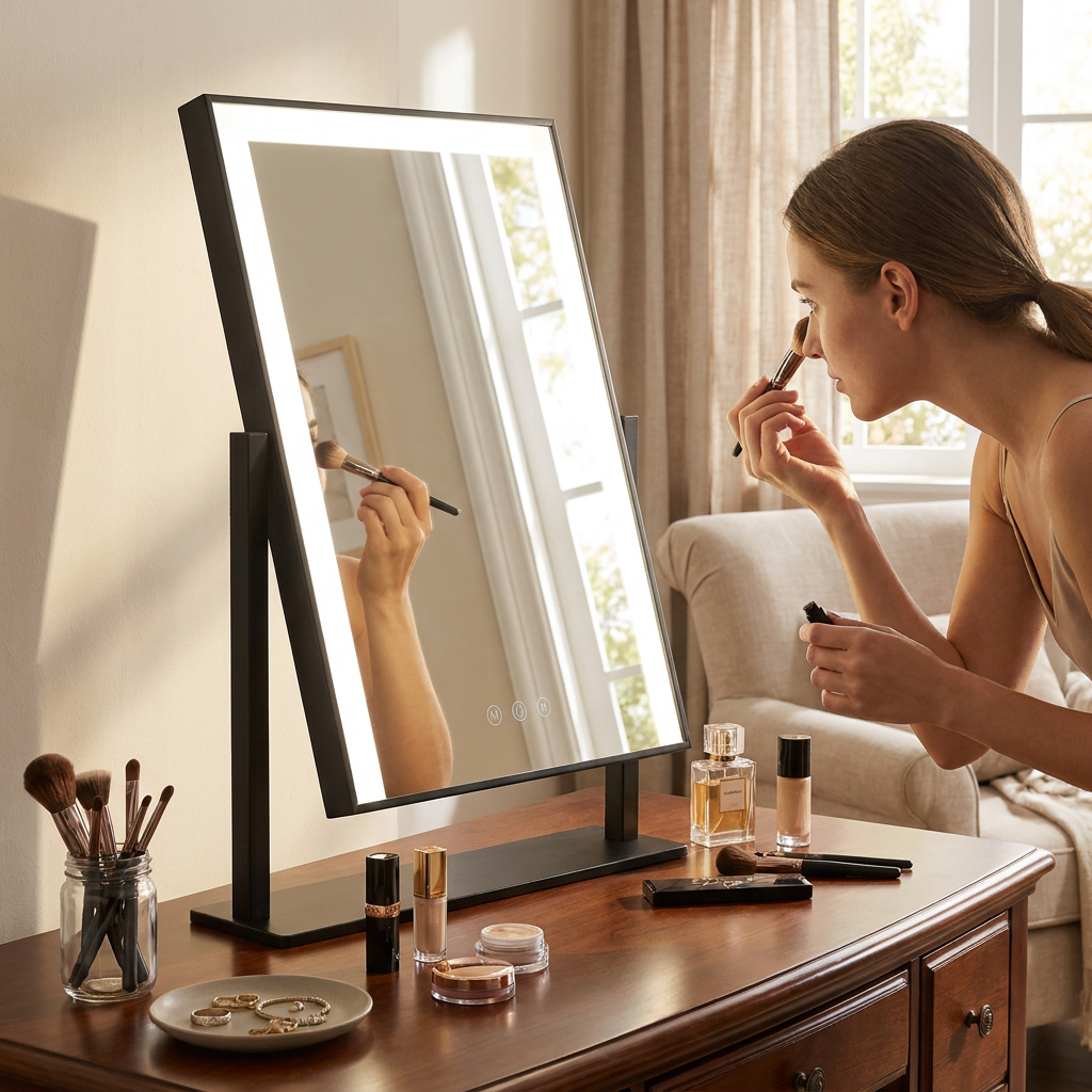Makeup Mirror 25x30cm Black lifestyle