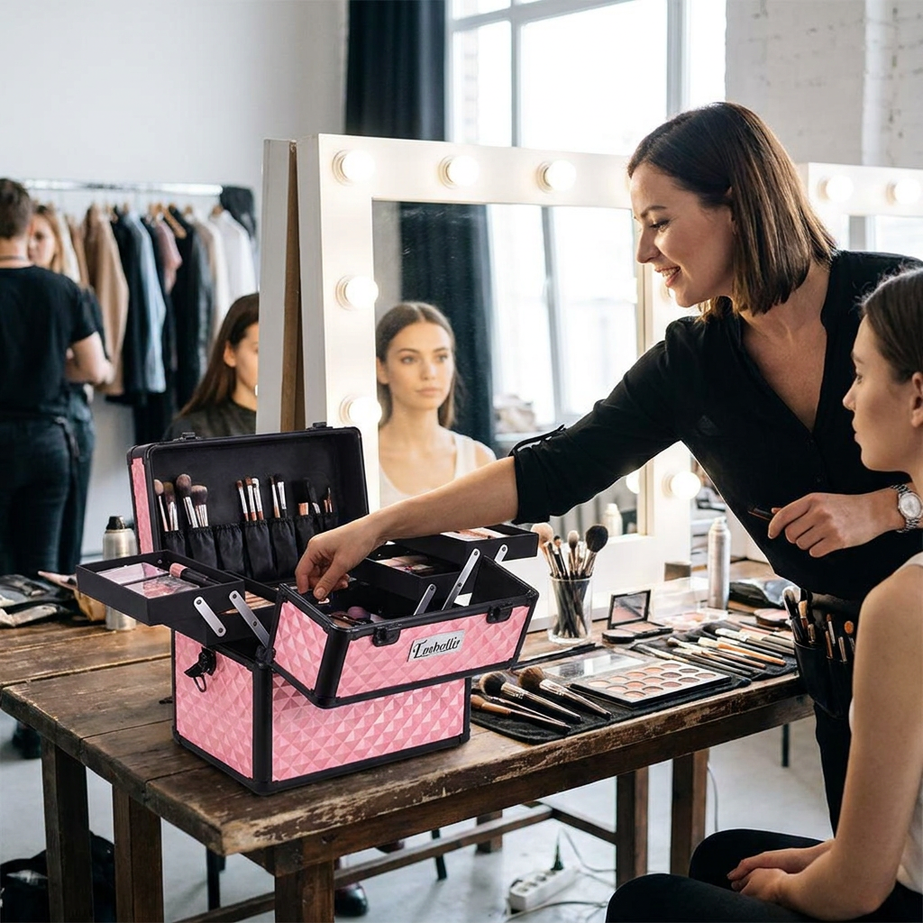 Makeup Case Diamond Pink lifestyle