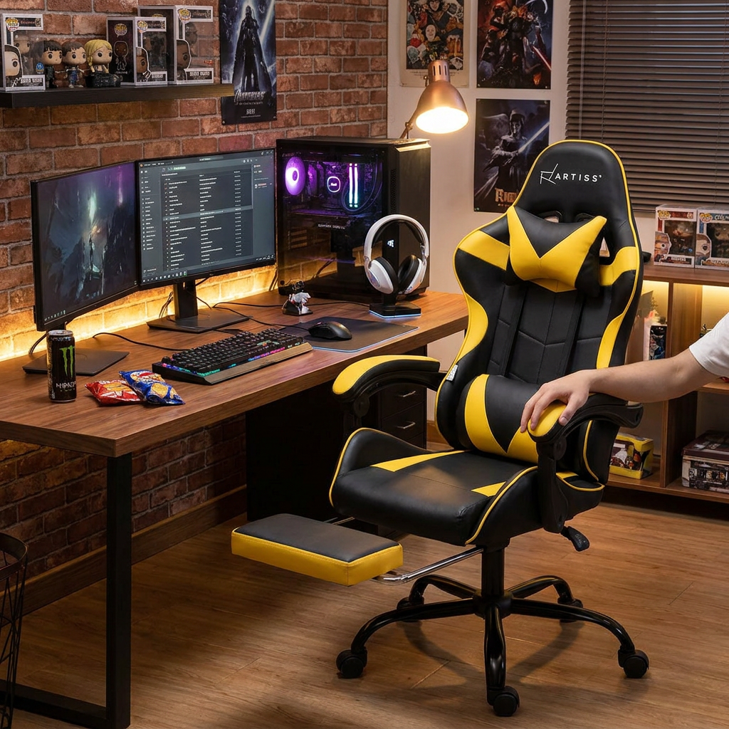 2 Point Gaming Office Chair Cyan Blue lifestyle