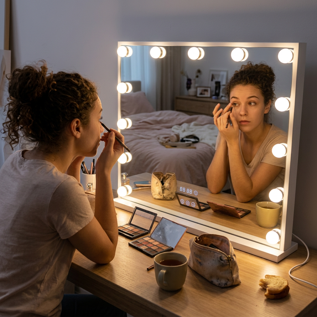 Makeup Mirror 60x52cm White lifestyle