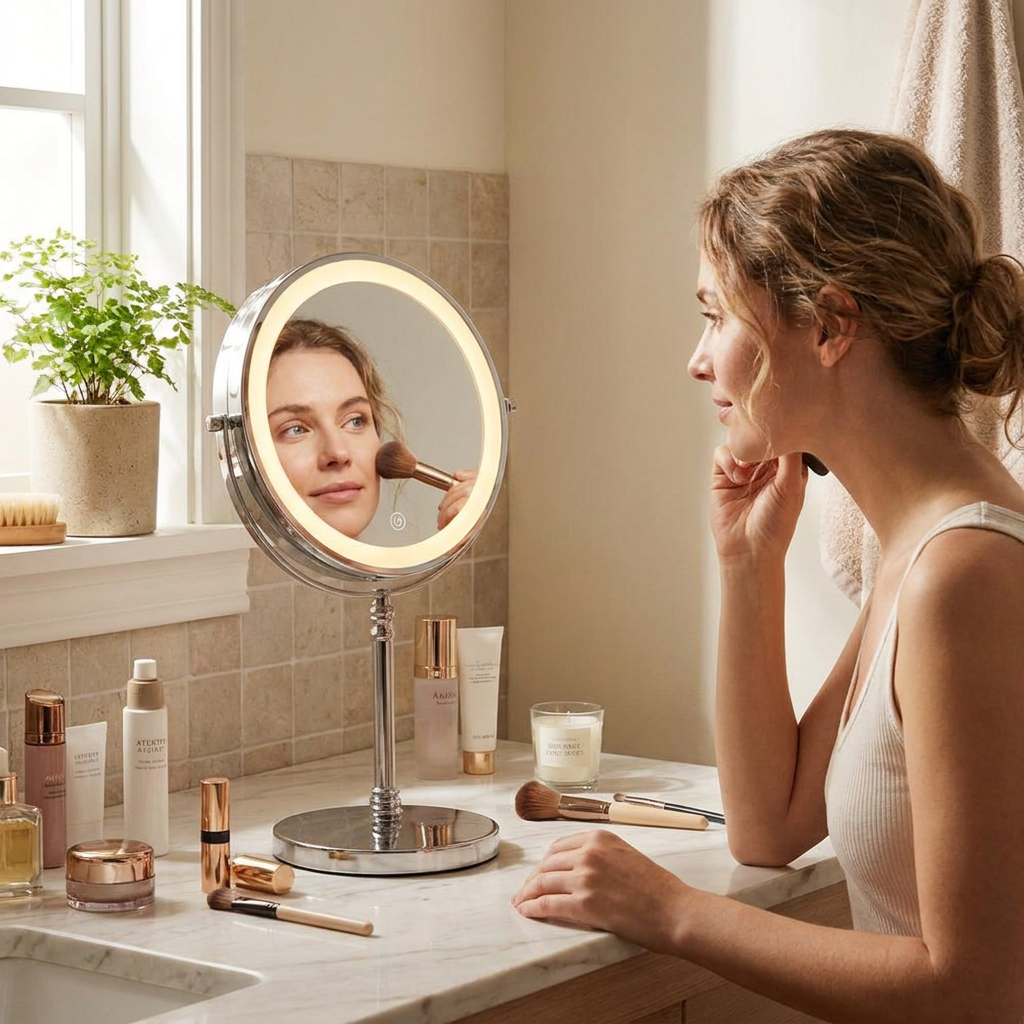 10X Magnifying LED Makeup Mirror lifestyle