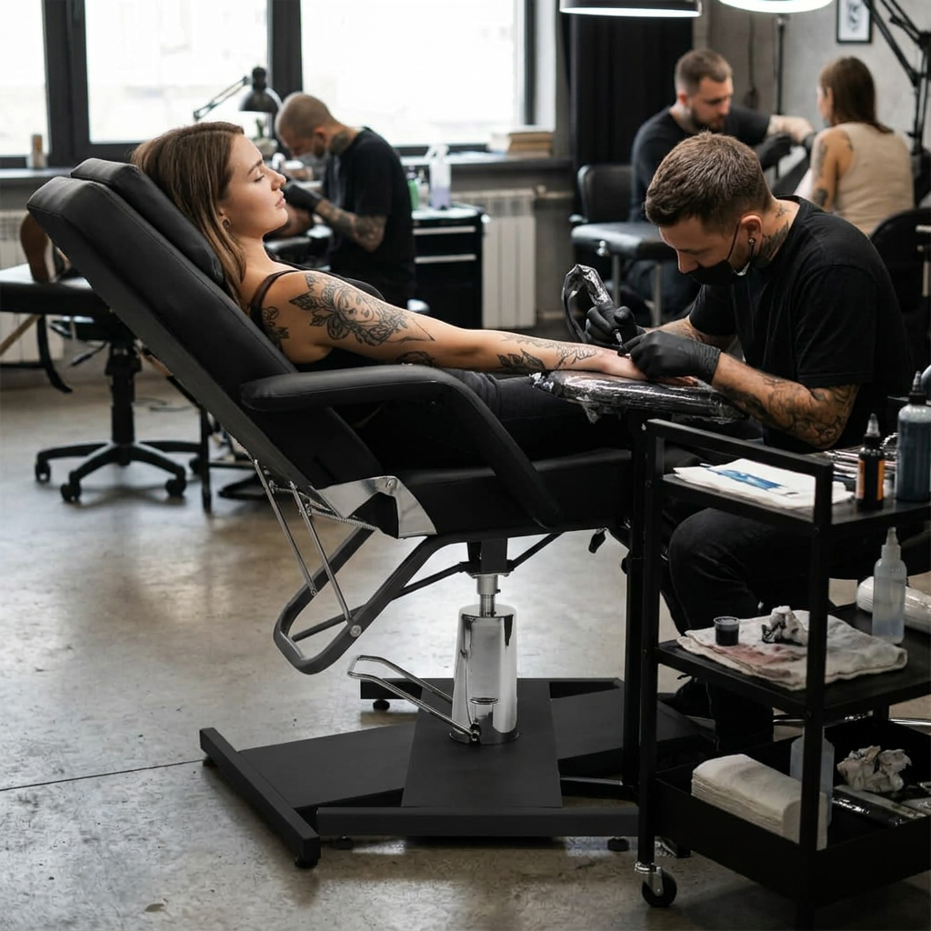 Beauty Treatment Chair Black lifestyle