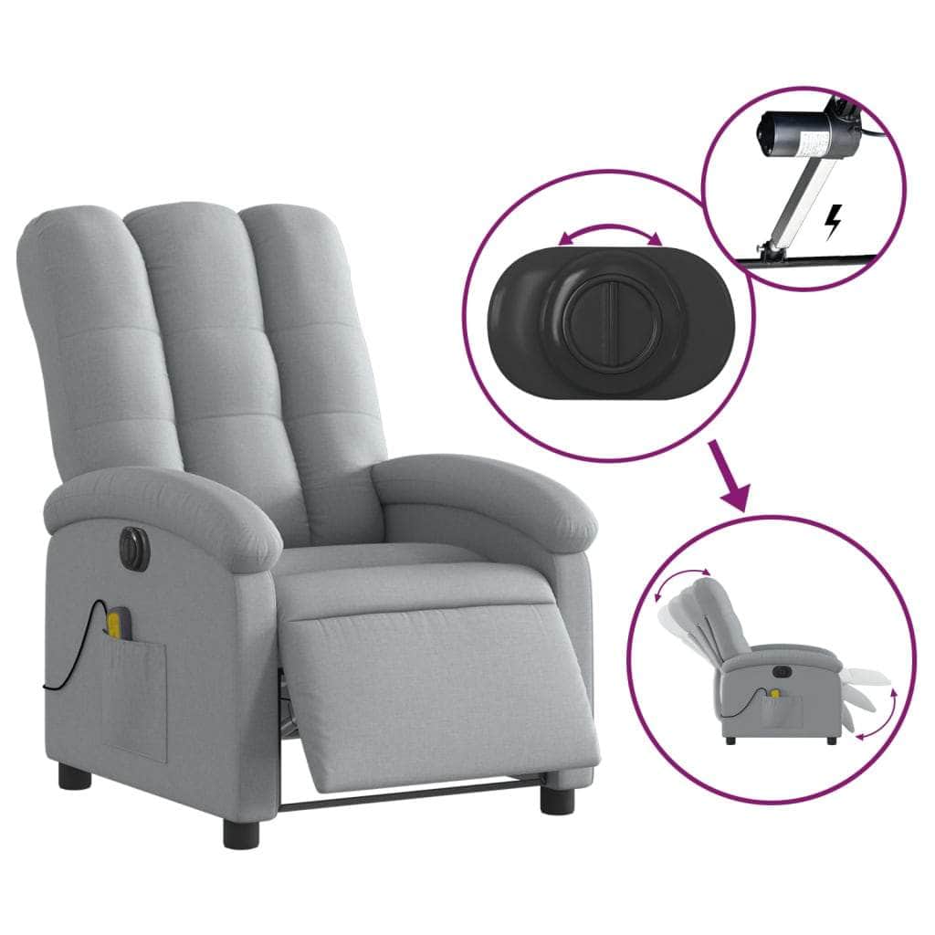 Electric Massage Recliner Chair - Fabric