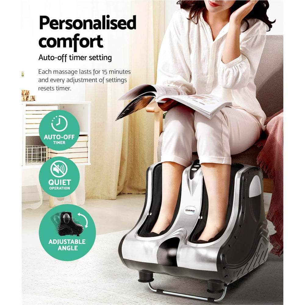 Livemor Leg Massager Shiatsu Rolling - Silver