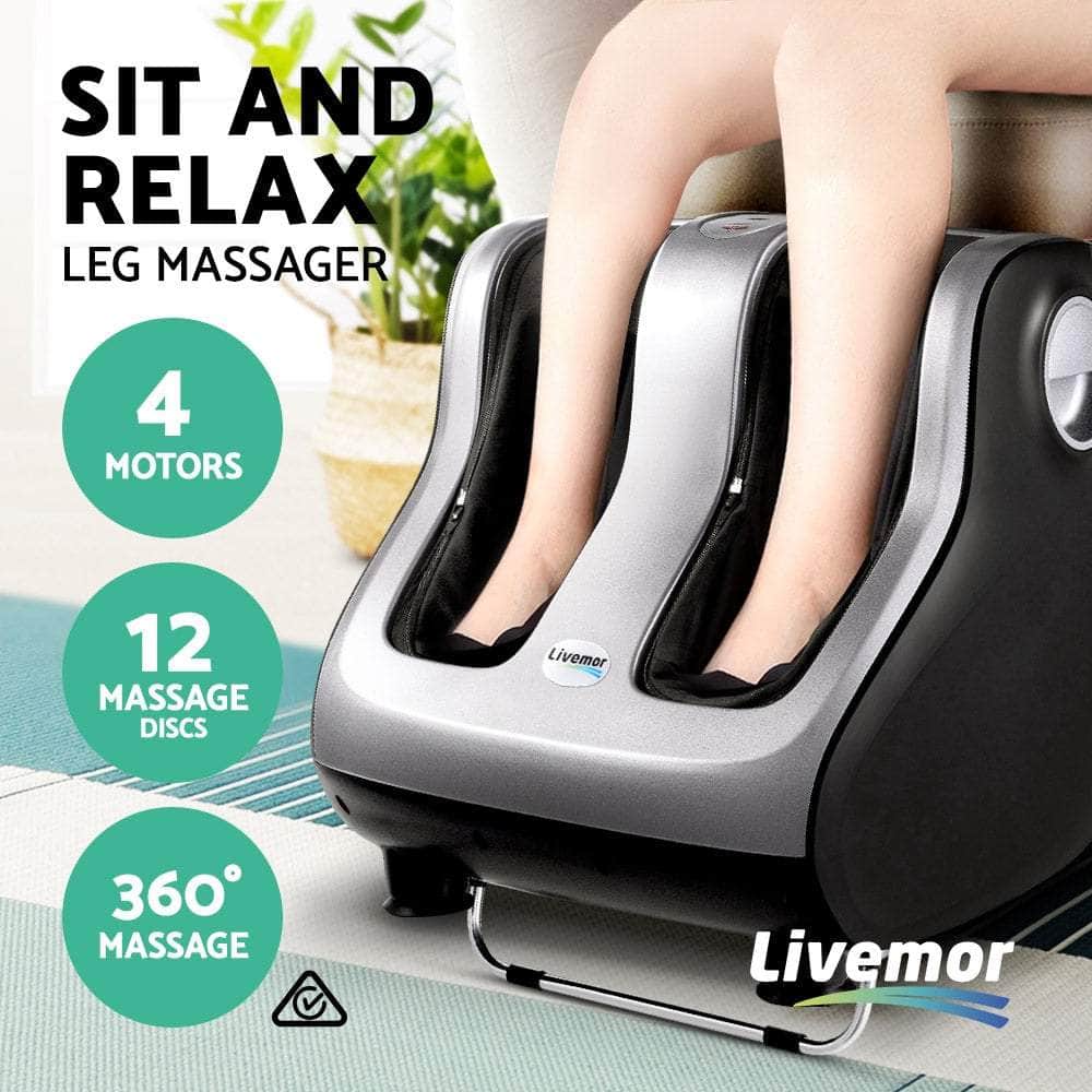 Livemor 5-in-1 Leg & Foot Massager - Silver