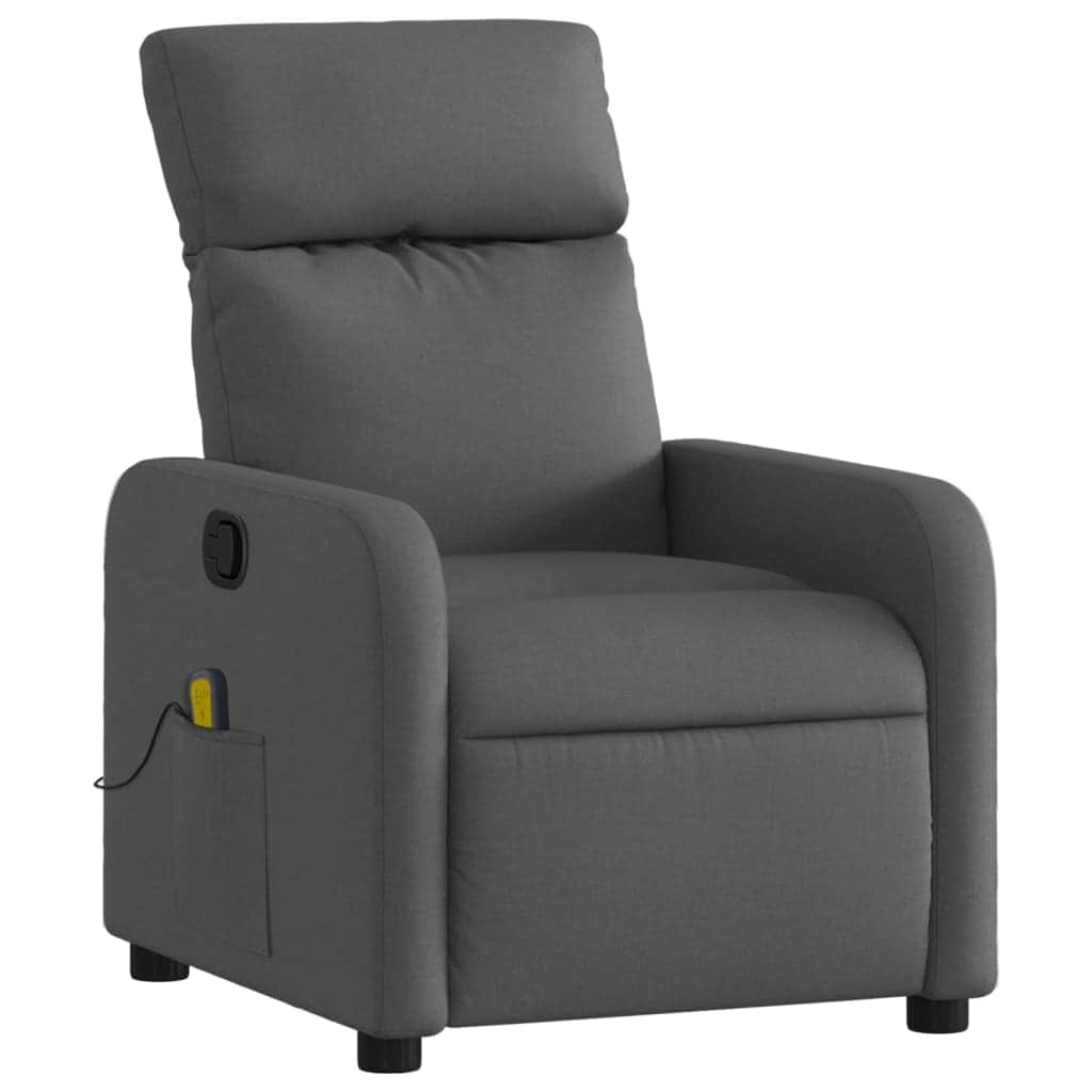 Massage Recliner Chair - Dark Grey Fabric