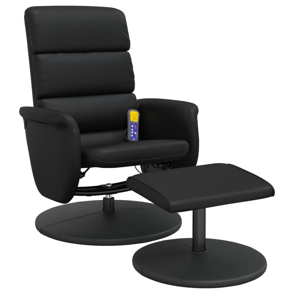 Massage Recliner Chair with Footstool - Faux Leather