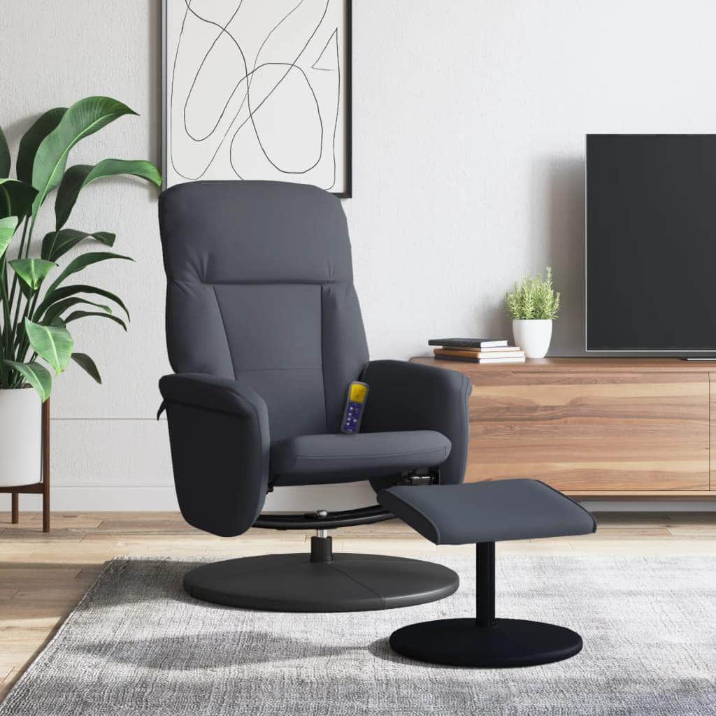 Massage Recliner Chair with Footstool - Velvet